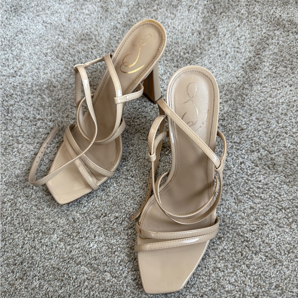 Sam Edelman Cream Heels with Ankle Strap